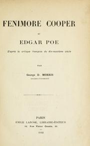 Cover of: Fenimore Cooper et Edgar Poe by George Davis Morris, George Davis Morris