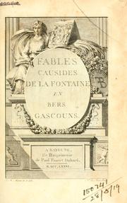 Cover of: Fables causides de La Fontaine en bers gascouns.