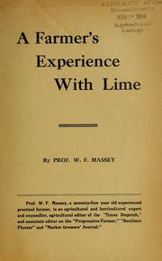 Cover of: A farmer's experience with lime