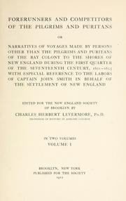 Cover of: Forerunners and competitors of the Pilgrims and Puritans by Charles H. Levermore