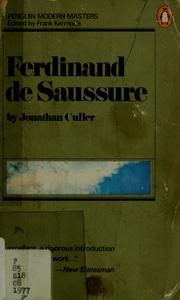 Cover of: Ferdinand de Saussure by Jonathan D. Culler