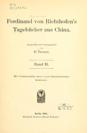 Cover of: Ferdinand von Richthofen's tagebücher aus China.