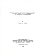 Cover of: Field and basin scale water quality models for evaluating agricultural nonpoint pollution abatement programs in a South Florida flatwoods watershed
