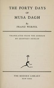 Cover of: The forty days of Musa Dagh by Franz Werfel