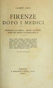 Cover of: Firenze dopo i Medici by Giuseppe Conti