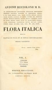 Cover of: Flora Italica: sistens plantas in Italia et in insulis circumstantibus sponte nascentes.