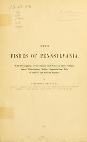 Cover of: The fishes of Pennsylvania by Tarleton Hoffmann Bean
