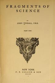 Cover of: Fragments of science. by John Tyndall