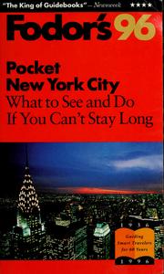 Cover of: Fodor's96 pocket New York City by [editors, Christopher Billy and Rebecca Miller].
