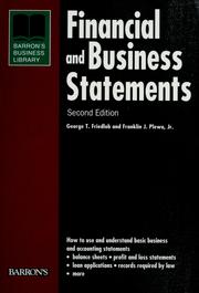 Cover of: Financial and business statements by G. Thomas Friedlob