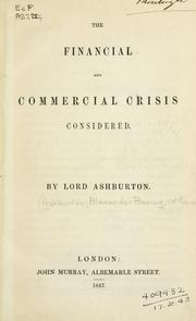Cover of: The financial and commercial crisis considered.