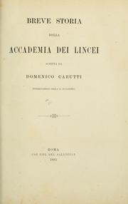 Cover of: Breve storia della Accademia dei Lincei