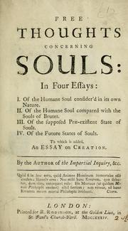 Cover of: Free thoughts concerning souls by Samuel Colliber