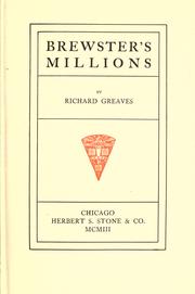 Cover of: Brewster's millions by Greaves, Richard