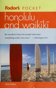 Cover of: Fodor's pocket Honolulu and Waikiki by Carissa Bluestone