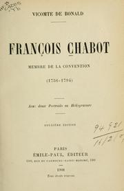 Cover of: François Chabot: membre de la convention, (1756-1794)