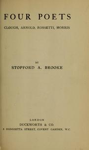 Cover of: Four poets by Brooke, Stopford Augustus