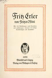 Cover of: Fritz Erler.