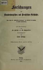 Cover of: Forschungen zur Brandenburgischen und Preussischen Geschichte. by 