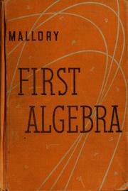 Cover of: First algebra by Mallory, Virgil Sampson