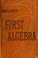 Cover of: First algebra