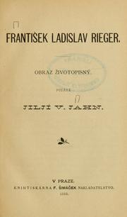 Cover of: Frantiek Ladislav Rieger by Jiljí V. Jahn