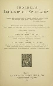 Cover of: Froebel's letters on the kindergarten
