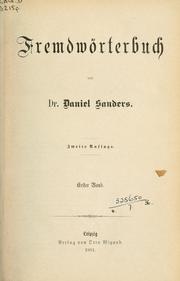 Cover of: Fremdwörterbuch. by Daniel Sanders