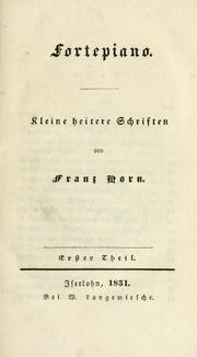 Cover of: Fortepiano: kleine heitere Schriften.