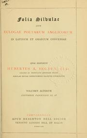 Cover of: Folia Silvulae by Hubert Ashton Holden