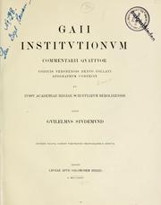 Cover of: Gaii Institutionum commentarii quattuor by Gaius