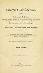 Cover of: Flora von Nieder-Österreich.