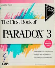 Cover of: The first book of Paradox 3 by Jonathan Kamin
