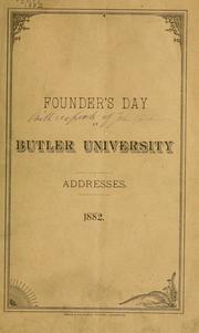 Cover of: Founder's day at Butler university