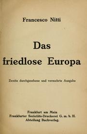 Cover of: friedlose Europa.