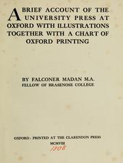 Cover of: A brief account of the University Press at Oxford by Falconer Madan