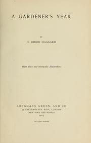 Cover of: A gardener's year by H. Rider Haggard
