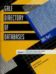 Cover of: Gale directory of databases