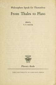 Cover of: From Thales to Plato