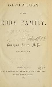 Cover of: Genealogy of the Eddy family
