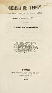 Cover of: Gemma di Vergy by Gaetano Donizetti