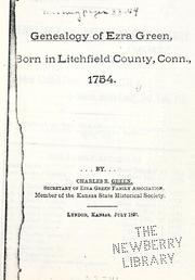 Cover of: Genealogy of Ezra Green, born in Litchfield County, Connecticut, 1754.
