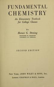 Cover of: Fundamental Chemistry by Horace G. Deming