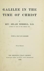 Cover of: Galilee in the time of Christ