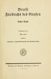 Cover of: Briefe Friedrichs des Grossen in deutscher Übersetzung