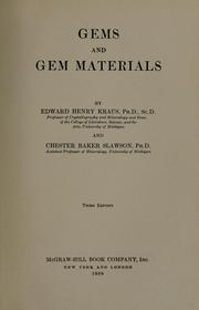 Cover of: Gems and gem materials