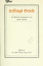 Cover of: Briefe, in Auswahl hrsg. von Julius Petersen.