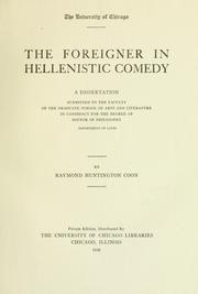 Cover of: The foreigner in Hellenistic comedy by Raymond Huntington Coon, Raymond Huntington Coon