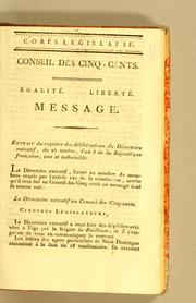 Égalité. Liberté. Message. Extrait du registre des délibérations by France. Directoire exécutif.
