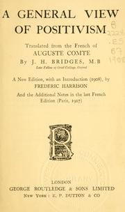Cover of: A general view of positivism by Auguste Comte